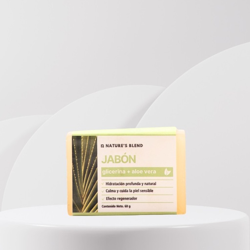 Jabón en Barra de Glicerina y Aloe Vera 60 gr